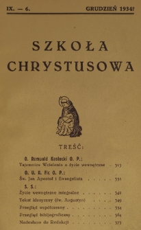 Szkoła Chrystusowa. R. 5, T. 9, nr 6 (1934)
