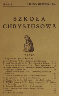 Szkoła Chrystusowa. R. 5, T. 9, nr 1/2 (1934)