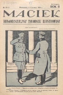 Maciek : humorystyczny tygodnik ilustrowany. R. 2 (1919), nr 23=32 (8 czerwca)