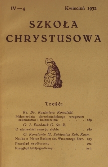 Szkoła Chrystusowa. R. 3, T. 4, nr 4 (1932)