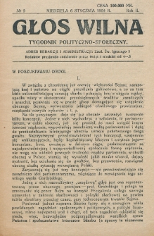 Głos Wilna : tygodnik polityczno-społeczny. R. 2, nr 2 (6 stycznia 1924)