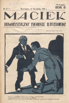 Maciek : humorystyczny tygodnik ilustrowany. R. 2 (1919), nr 37=46 (14 września)
