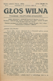Głos Wilna : tygodnik polityczno-społeczny. R. 2, nr 8 (17 lutego 1924)