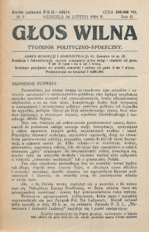 Głos Wilna : tygodnik polityczno-społeczny. R. 2, nr 9 (24 lutego 1924)