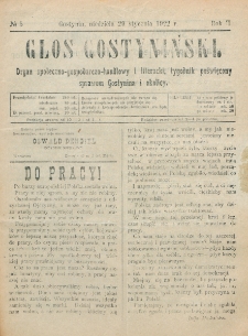 Głos Gostyniński : organ społeczno-gospodarczo-handlowy i literacki, tygodnik poświęcony sprawom Gostynina i okolicy. R. 2, nr 5 (29 stycznia 1922)