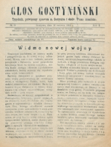 Głos Gostyniński : organ społeczno-gospodarczo-handlowy i literacki, tygodnik poświęcony sprawom Gostynina i okolicy. R. 2, nr 25 (18 czerwca 1922)