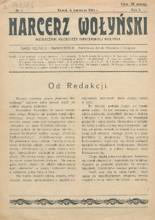 Harcerz Wołyński : miesięcznik młodzieży harcerskiej Wołynia. R. 1 (1925), nr 1 (w kwietniu)