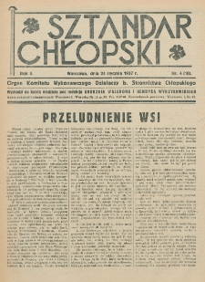 Sztandar Chłopski : organ Komitetu Wykonawczego działaczy b. Stronnictwa Chłopskiego.R. 2, nr 4=18 (24 stycznia 1937)