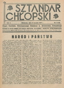 Sztandar Chłopski : organ Komitetu Wykonawczego działaczy b. Stronnictwa Chłopskiego.R. 2, nr 5=19 (31 stycznia 1937)