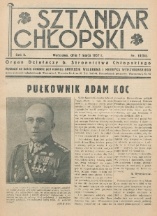 Sztandar Chłopski : organ Komitetu Wykonawczego działaczy b. Stronnictwa Chłopskiego. R. 2, nr 10=24 (7 marca 1937)