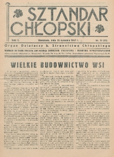 Sztandar Chłopski : organ Komitetu Wykonawczego działaczy b. Stronnictwa Chłopskiego.R. 2, nr 17=31 (25 kwietnia 1937)