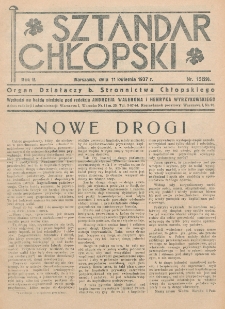 Sztandar Chłopski : organ Komitetu Wykonawczego działaczy b. Stronnictwa Chłopskiego.R. 2, nr 15=29 (11 kwietnia 1937)