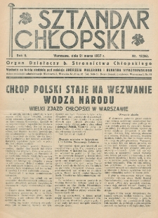 Sztandar Chłopski : organ Komitetu Wykonawczego działaczy b. Stronnictwa Chłopskiego.R. 2, nr 12=26 (21 marca 1937)