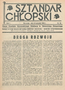 Sztandar Chłopski : organ Komitetu Wykonawczego działaczy b. Stronnictwa. R. 1, nr 13 (20 grudnia 1936)