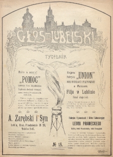 Głos Lubelski : pismo tygodniowe. R. 1 (1913), nr 18 (26 lipca)