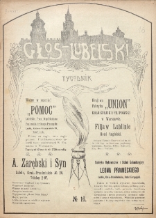 Głos Lubelski : pismo tygodniowe. R. 1 (1913), nr 16 (12 lipca)