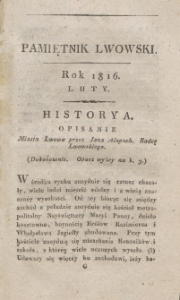 Pamiętnik Lwowski. 1816, T. 1, Luty