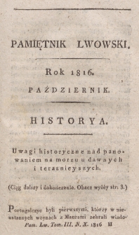 Pamiętnik Lwowski. 1816, T. 3, Październik