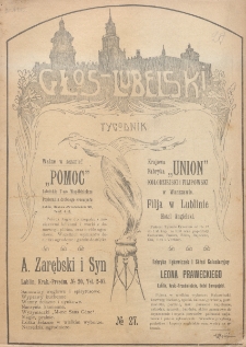 Głos Lubelski : pismo tygodniowe. R. 1 (1913), nr 27 (27 września)