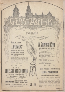Głos Lubelski : pismo tygodniowe. R. 1 (1913), nr 35 (22 listopada)