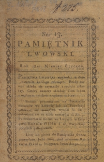 Pamiętnik Lwowski. 1817, T. 4, Styczeń