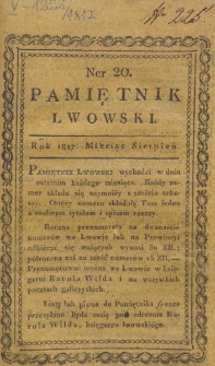 Pamiętnik Lwowski. 1817, T. 5, Sierpień