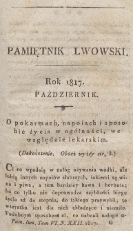 Pamiętnik Lwowski. 1817, T. 6, Październik