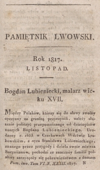 Pamiętnik Lwowski. 1817, T. 6, Listopad