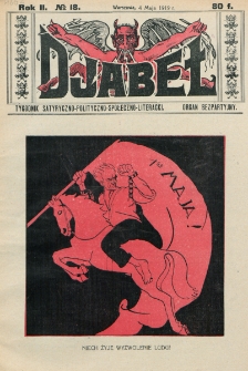 Djabeł : tygodnik satyryczny, polityczno-społeczno-literacki : organ bezpartyjny. R. 2, nr 18 (4 maja 1919)