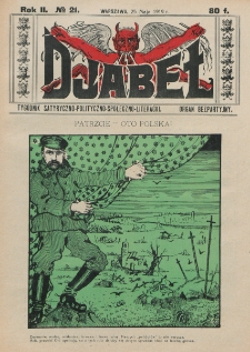 Djabeł : tygodnik satyryczny, polityczno-społeczno-literacki : organ bezpartyjny. R. 2, nr 21 (25 maja 1919)