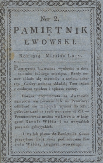 Pamiętnik Lwowski. 1818, Luty