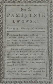 Pamiętnik Lwowski. 1818, Czerwiec