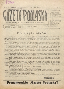Gazeta Podlaska. R. 1 (1922), nr 1 (30 lipca)