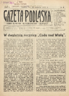Gazeta Podlaska. R. 1 (1922), nr 3 (13 sierpnia)