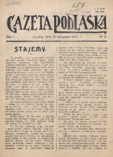 Gazeta Podlaska. R. 1 (1922), nr 8 (12 listopada)