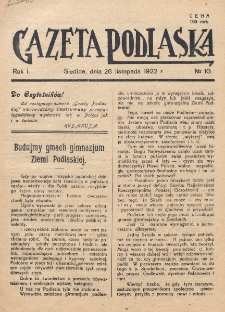 Gazeta Podlaska. R. 1 (1922), nr 10 (26 listopada)