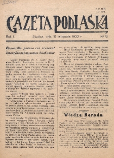 Gazeta Podlaska. R. 1 (1922), nr 9 (19 listopada)