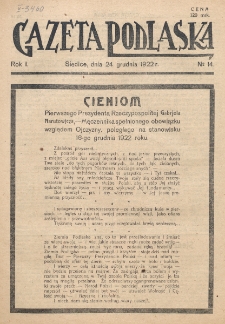 Gazeta Podlaska. R. 1 (1922), nr 14 (24 grudnia)