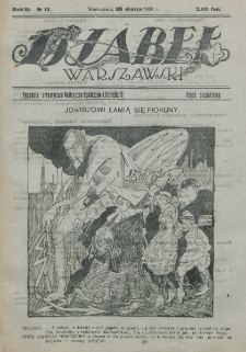 Djabeł Warszawski : tygodnik satyryczno-polityczno-społeczno-literacki : organ bezpartyjny. R. 3, nr 13 (28 marca 1920)