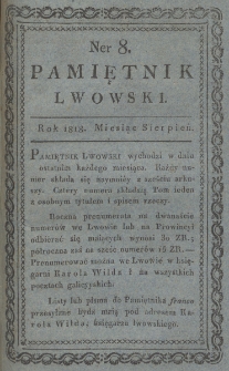 Pamiętnik Lwowski. 1818, Sierpień