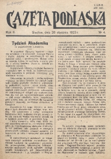 Gazeta Podlaska. R. 2 (1923), nr 4 (28 stycznia)