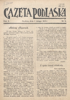Gazeta Podlaska. R. 2 (1923), nr 5 (4 lutego)