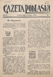 Gazeta Podlaska. R. 2 (1923), nr 7 (18 lutego)