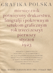Grafika Polska. R. 3, z. 1 (styczeń 1923)