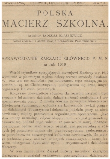 Polska Macierz Szkolna. R. 4, nr 6/7/8 (1920)