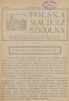 Polska Macierz Szkolna. R. 6, nr 1 (1922)