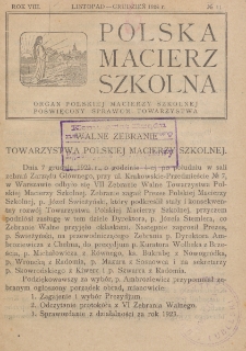 Polska Macierz Szkolna. R. 8, nr 11 (1924)