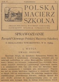 Polska Macierz Szkolna. R. 9, nr 1 (1925)