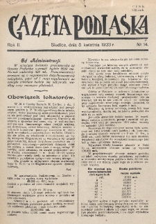 Gazeta Podlaska. R. 2 (1923), nr 14 (8 kwietnia)