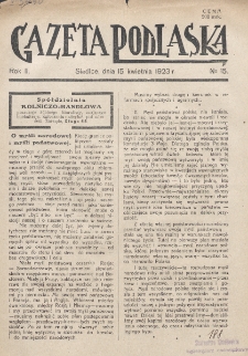 Gazeta Podlaska. R. 2 (1923), nr 15 (15 kwietnia)